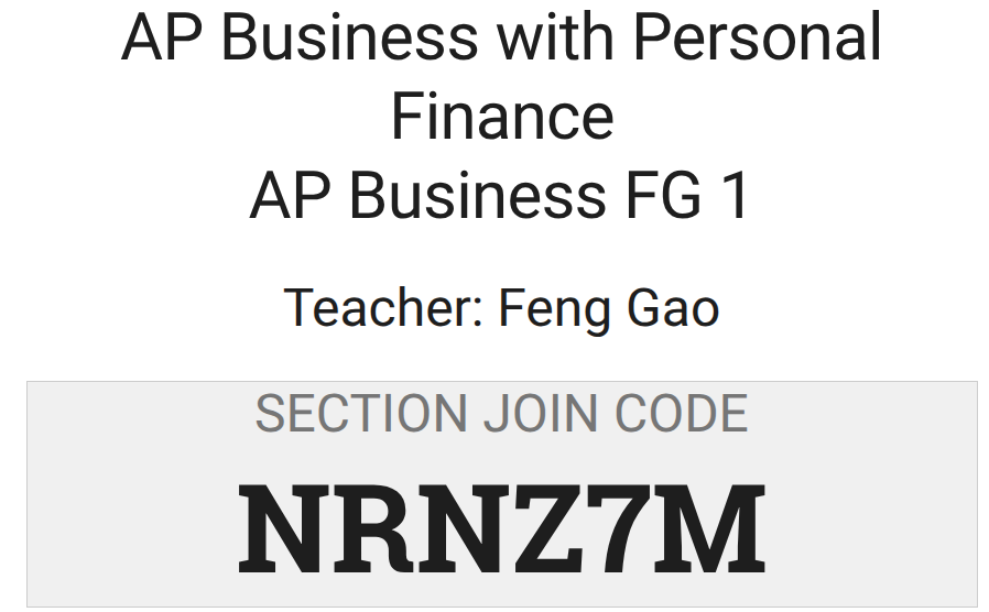 AP Classroom Session 1 join code